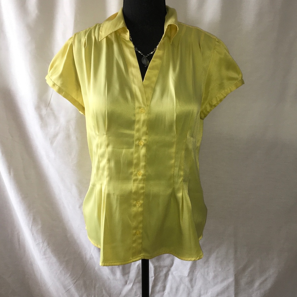 Cato Women's Short Sleeve Blouse Medium, Yellow